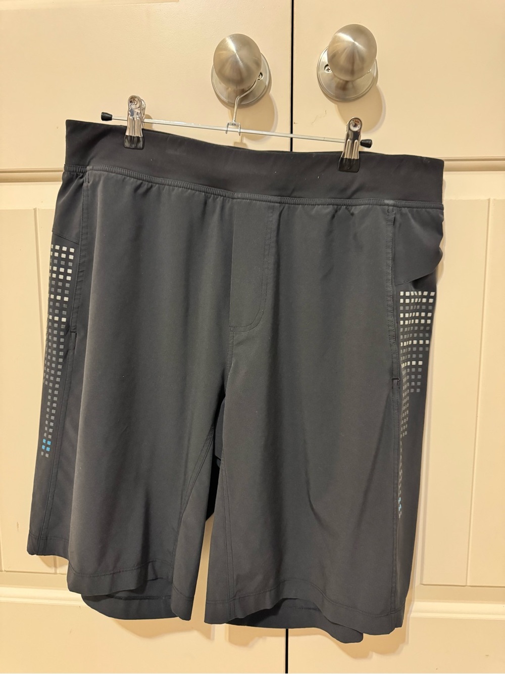 lululemon athletica Black Men's Performance Shorts with Reflective Grid